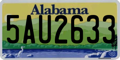 AL license plate 5AU2633