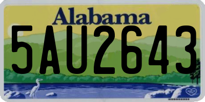 AL license plate 5AU2643