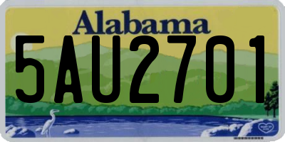 AL license plate 5AU2701
