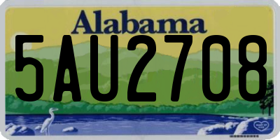 AL license plate 5AU2708