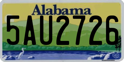 AL license plate 5AU2726
