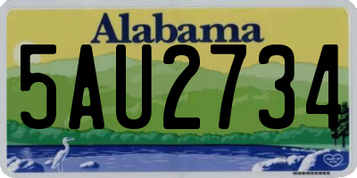 AL license plate 5AU2734