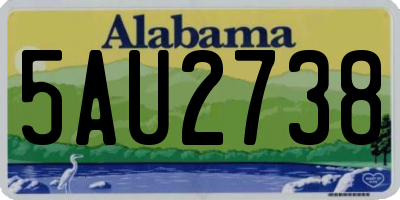AL license plate 5AU2738