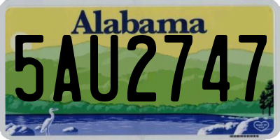 AL license plate 5AU2747