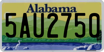 AL license plate 5AU2750