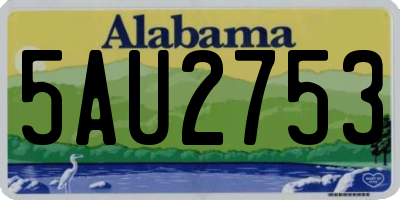 AL license plate 5AU2753