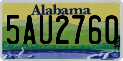 AL license plate 5AU2760