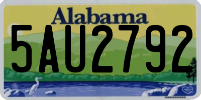AL license plate 5AU2792
