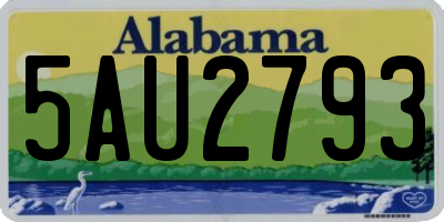 AL license plate 5AU2793