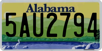 AL license plate 5AU2794