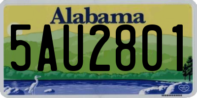 AL license plate 5AU2801