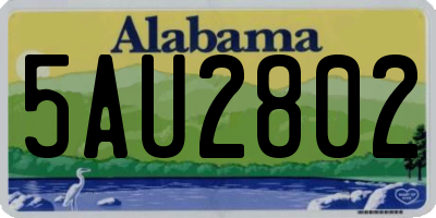 AL license plate 5AU2802