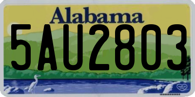 AL license plate 5AU2803