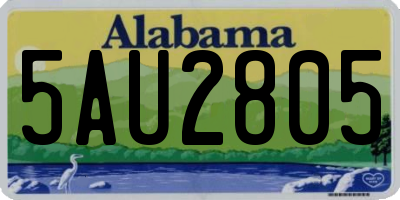 AL license plate 5AU2805