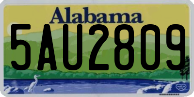AL license plate 5AU2809