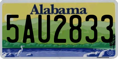AL license plate 5AU2833