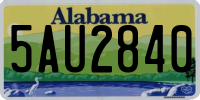 AL license plate 5AU2840
