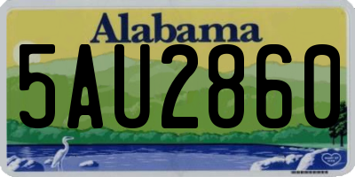 AL license plate 5AU2860
