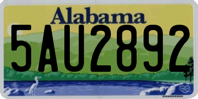AL license plate 5AU2892