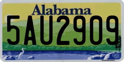 AL license plate 5AU2909