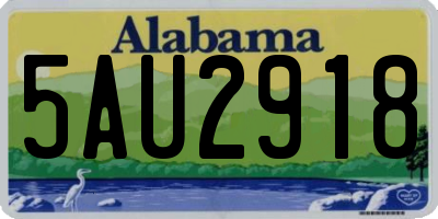 AL license plate 5AU2918