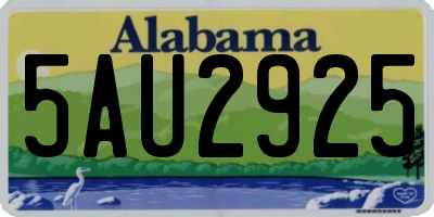 AL license plate 5AU2925