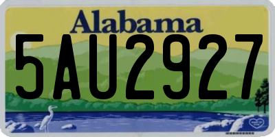 AL license plate 5AU2927