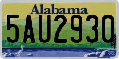 AL license plate 5AU2930