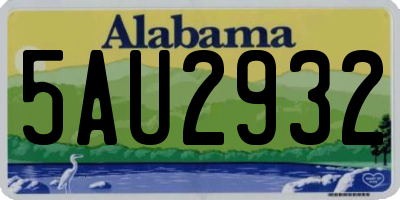 AL license plate 5AU2932