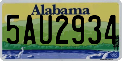 AL license plate 5AU2934