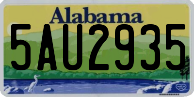 AL license plate 5AU2935
