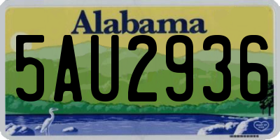 AL license plate 5AU2936