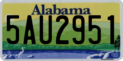 AL license plate 5AU2951