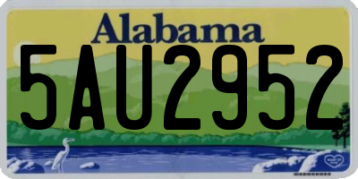 AL license plate 5AU2952