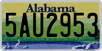 AL license plate 5AU2953
