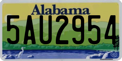 AL license plate 5AU2954