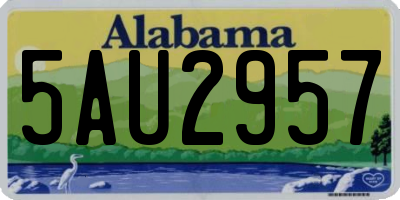 AL license plate 5AU2957