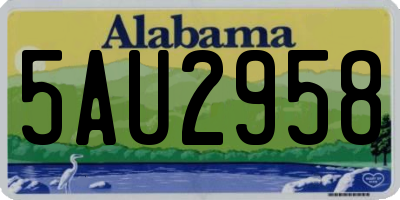 AL license plate 5AU2958