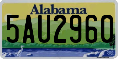 AL license plate 5AU2960