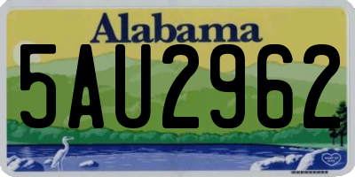 AL license plate 5AU2962