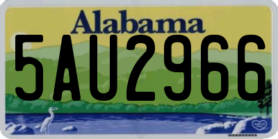 AL license plate 5AU2966