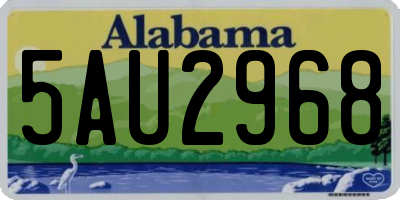AL license plate 5AU2968