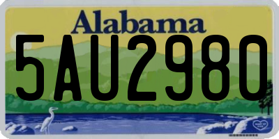 AL license plate 5AU2980