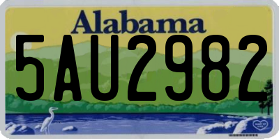 AL license plate 5AU2982