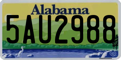 AL license plate 5AU2988