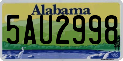 AL license plate 5AU2998
