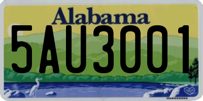 AL license plate 5AU3001