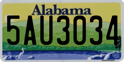 AL license plate 5AU3034