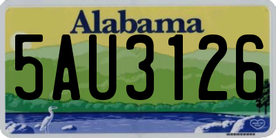 AL license plate 5AU3126
