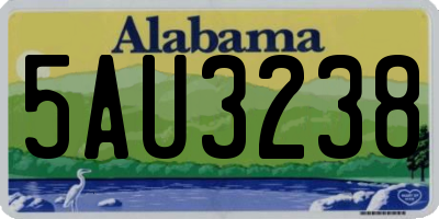 AL license plate 5AU3238